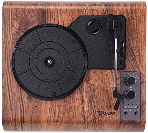VinylsLink Giradischi Bluetooth Vintage – Altoparlanti Integrati, Registrazione USB, 3 Velocità, Legno Bianco